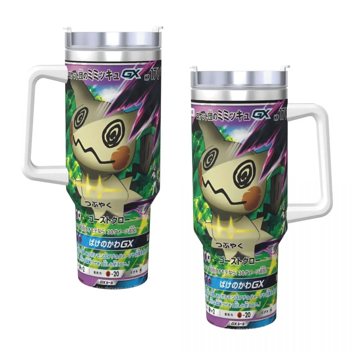 Stainless Steel Tumbler Pokemon Anime Card Mimikyu Coffee Mug Keep Heat Cold and Hot Car Mugs Driving Custom Water Bottle