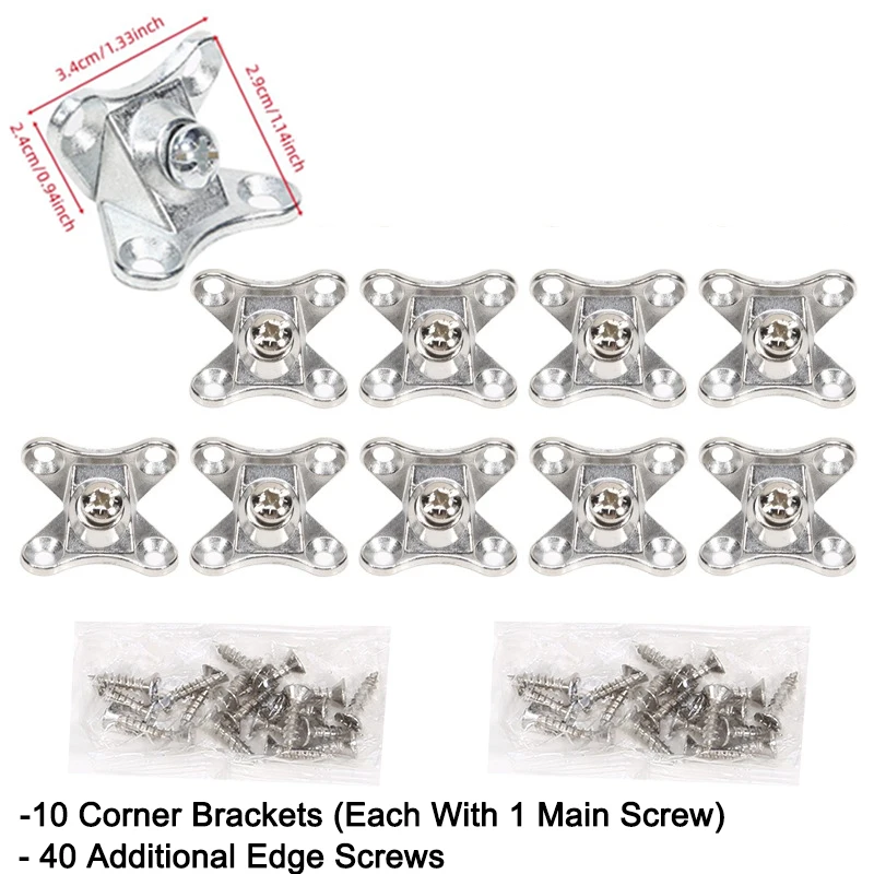 10 Stuks Zinklegering Hoekbeugels Met Schroef Verwijderbare Haakse L-vormige Ondersteuning Connector Houder Hoek Brace Voor meubels
