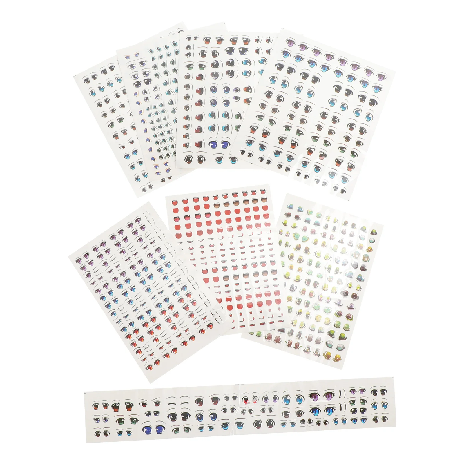 Ogen stickers waterstickers: 8 vellen klei gezicht stickers dierenbeeldje make-up stickers diy accessoires klei