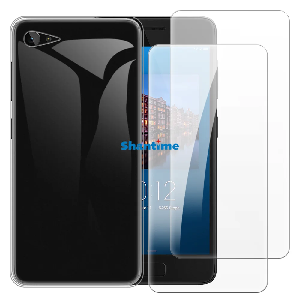 Soft Case + 2 Pack Tempered Glass Screen Protectors for Lenovo ZUK Z2, Z2 Plus Full-Body Protection