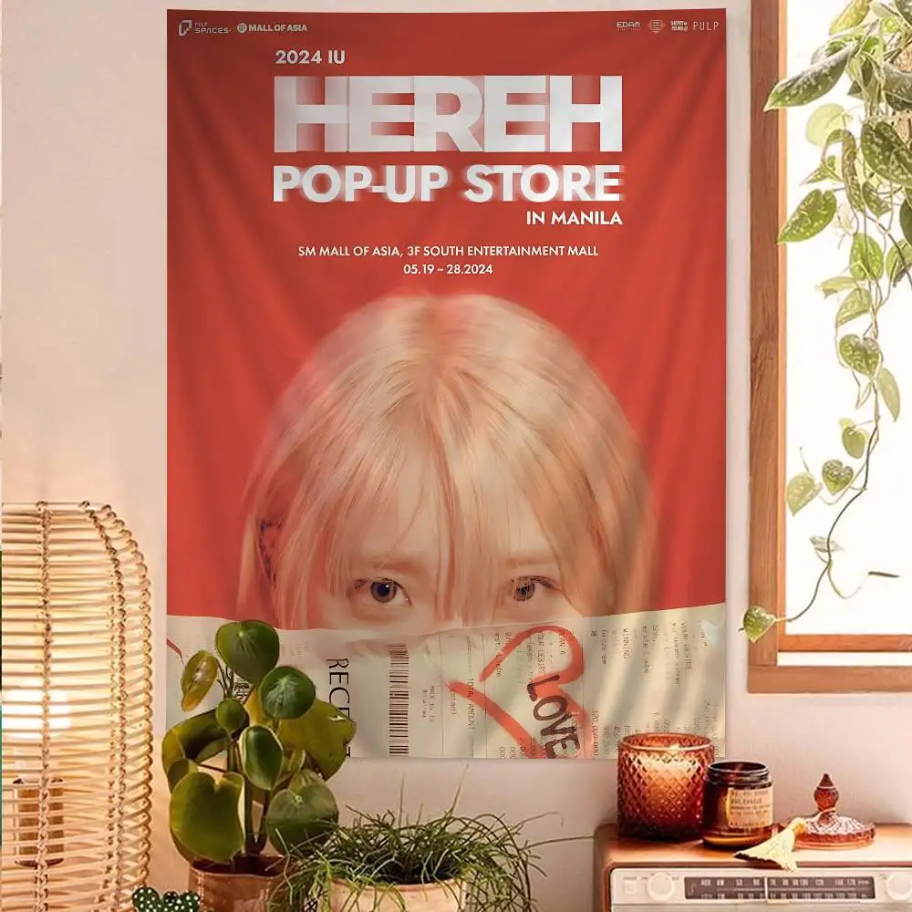 IU Anime Wandteppich zum Aufhängen, Tarot, Hippie, Wandteppiche, Wohnheim, Heimdekoration