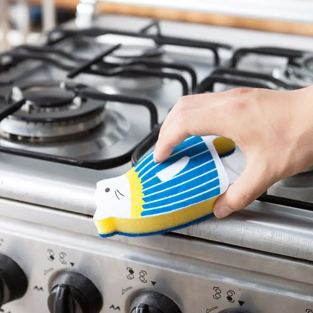 

2 шт., не царапающая губка для мытья посуды в форме кошки, японская губка для мытья посуды с принтом кота, нежная губка, ткань для мытья посуды, кухня