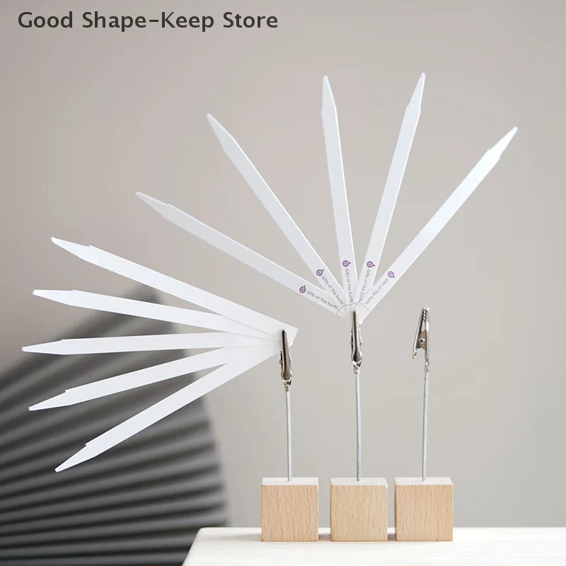 Portable Wooden Desktop Holder for Perfume Essential Oils Tester Paper Strip Aromatherapy Place Card Clips