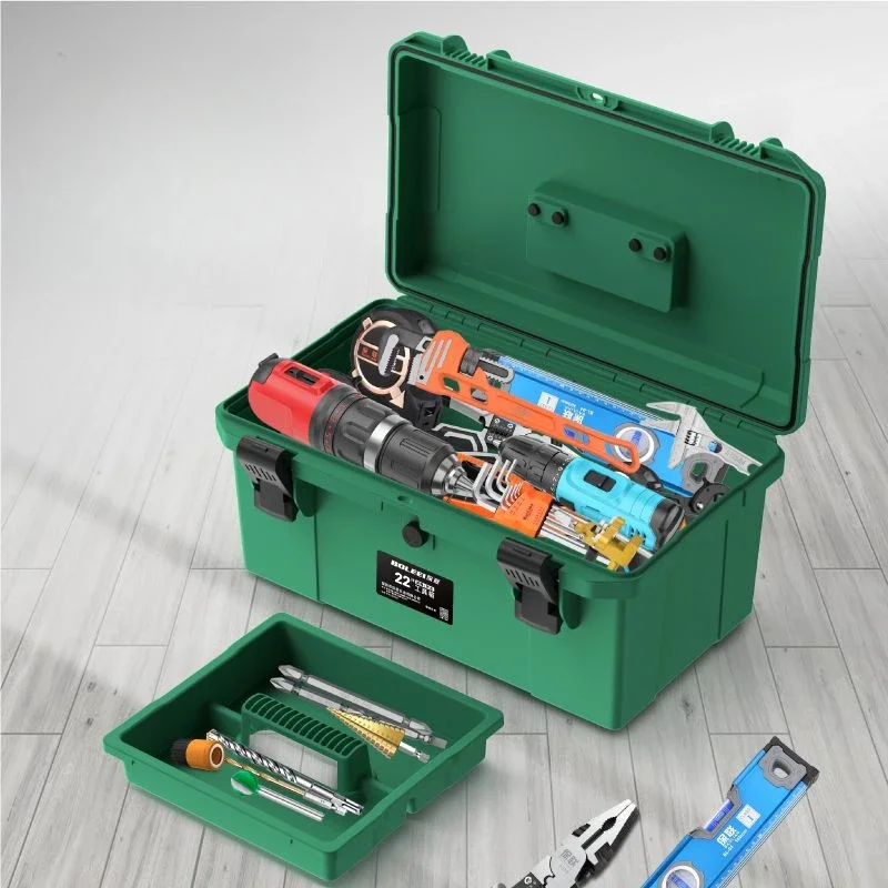 Organizer Tool Box Mechanic Storage Tool Box Rigid Plastic Case Suitcase Professional Electricians Drawers Robust Full Tool Case