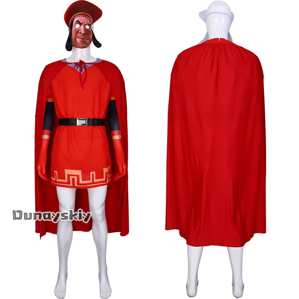 Lord Farquaad コスプレアニメ衣装マントグローブ帽子制服中世ロールプレイングハロウィンパーティー赤い衣装子供女性男性