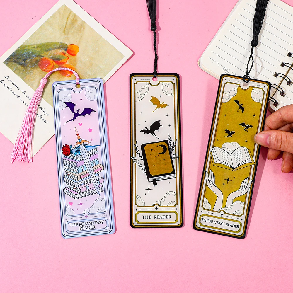 Dragon Knight Story Bookmark, Acrylic Bookmark Reading Supplies, Exquisite Silky Tassels, Perfect Birthday Gift for Book Lovers.