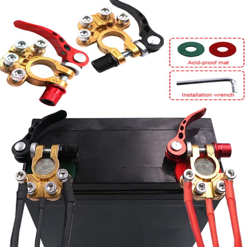 1 Set Battery Terminals Connectors Leak-proof Automotive Battery Terminal Wrench Lock Auto Accessories for Caravan Car Van
