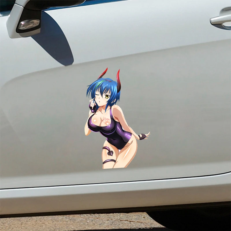 Sexy Anime Lady Himejima Akeno Car Sticker JDM Car Window Laptop Vinyl Decal Fashion Car Styling Car Accessorie Car Wrap