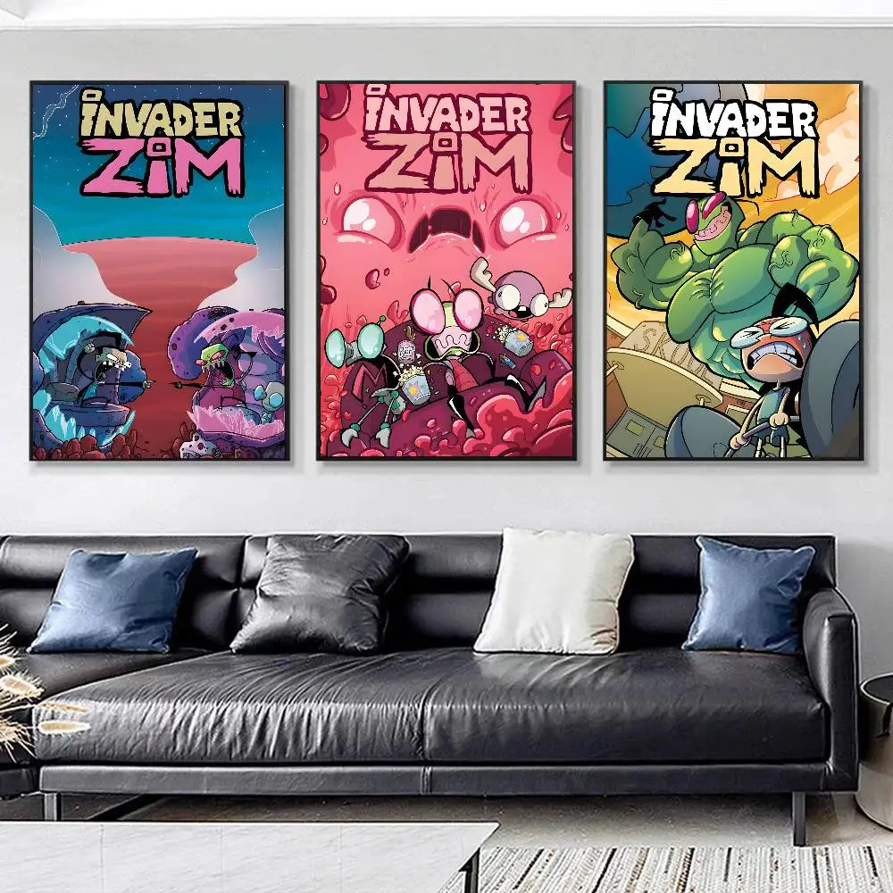 Invader Zim Posters HD Print Vintage Wall Art Decor for Home Study Room
