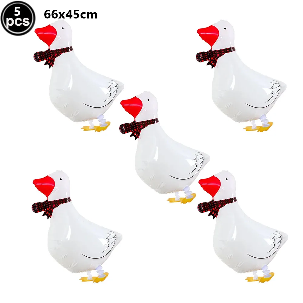 5Pcs Walking Duck Balloon Duck Shape Foil Balloon Farm Animal Chicken Duck Foil Ballon for Birthday Baby Shower Party Decoration