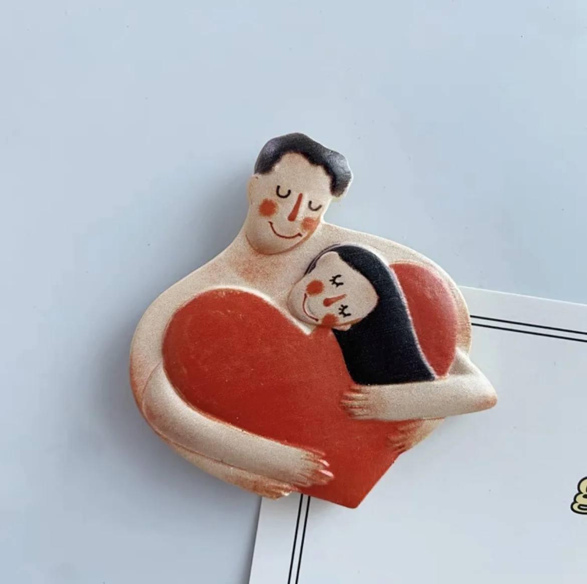 Couple Jewelry Cartoon Q-version Characters Metal Drip Glue Embrace Couple Brooch Couple Anniversary Jewelry Gift Brooch Gifts