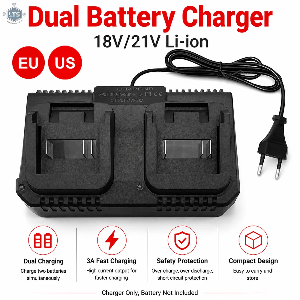 3A Lithium Battery Fast Charger 2 Way Power Tool Battery Charger EU/US Plug For Makita 18V 21V Battery BL1415/1815/1830/1850 New
