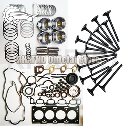 D4EA Piston with Piston Ring Bearings Gasket kit Intake Exhaust valve For Hyundai SANTAFE TUCSON TRAJET ELANTRA 2.0L L4 16V