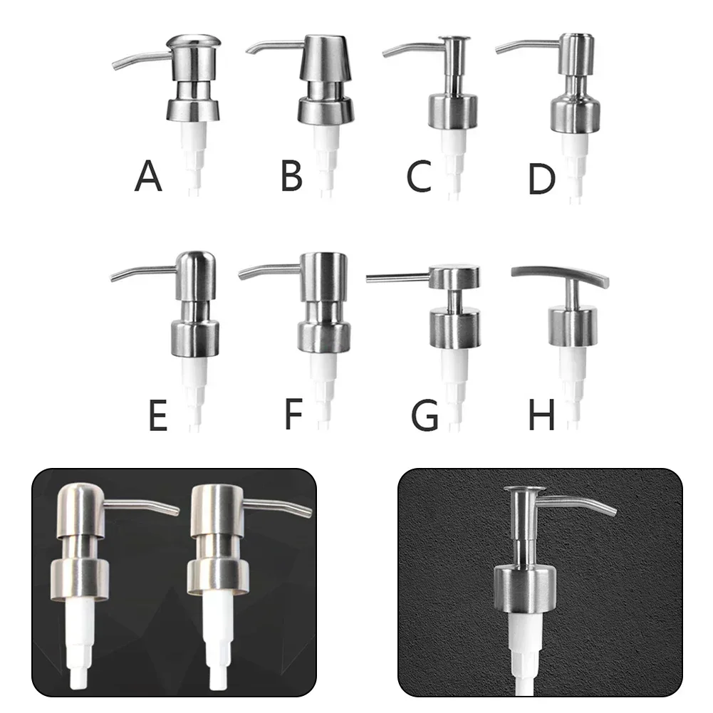 1PC Bathroom Kitchen Liquid Soap Lotion Dispenser Pumps Head Handle Stainless Steel Pump Head For Hand Press Dispenser Bottle