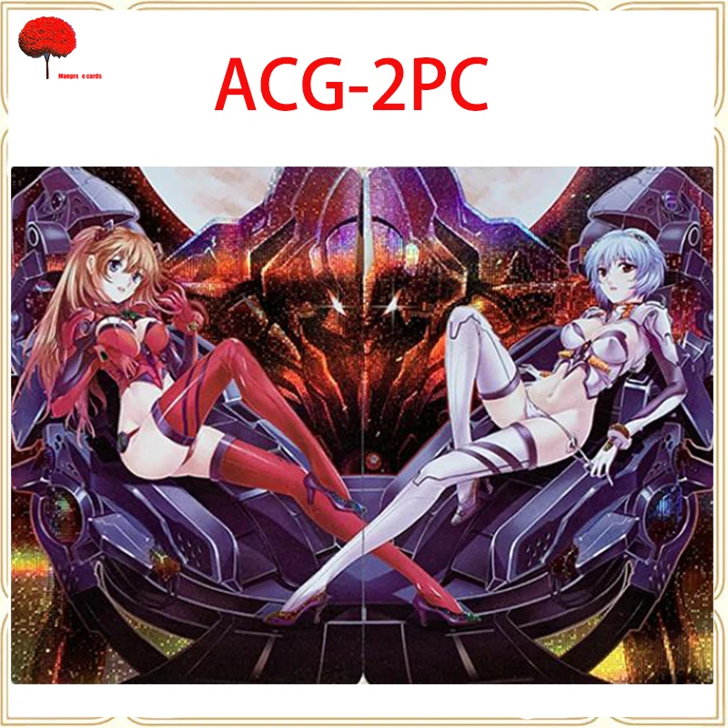 Anime Goddess Story Acg Color Flash Card Asuka Langley Soryu Ayanami Rei Collection Toy Solitaire Christmas Birthday Present