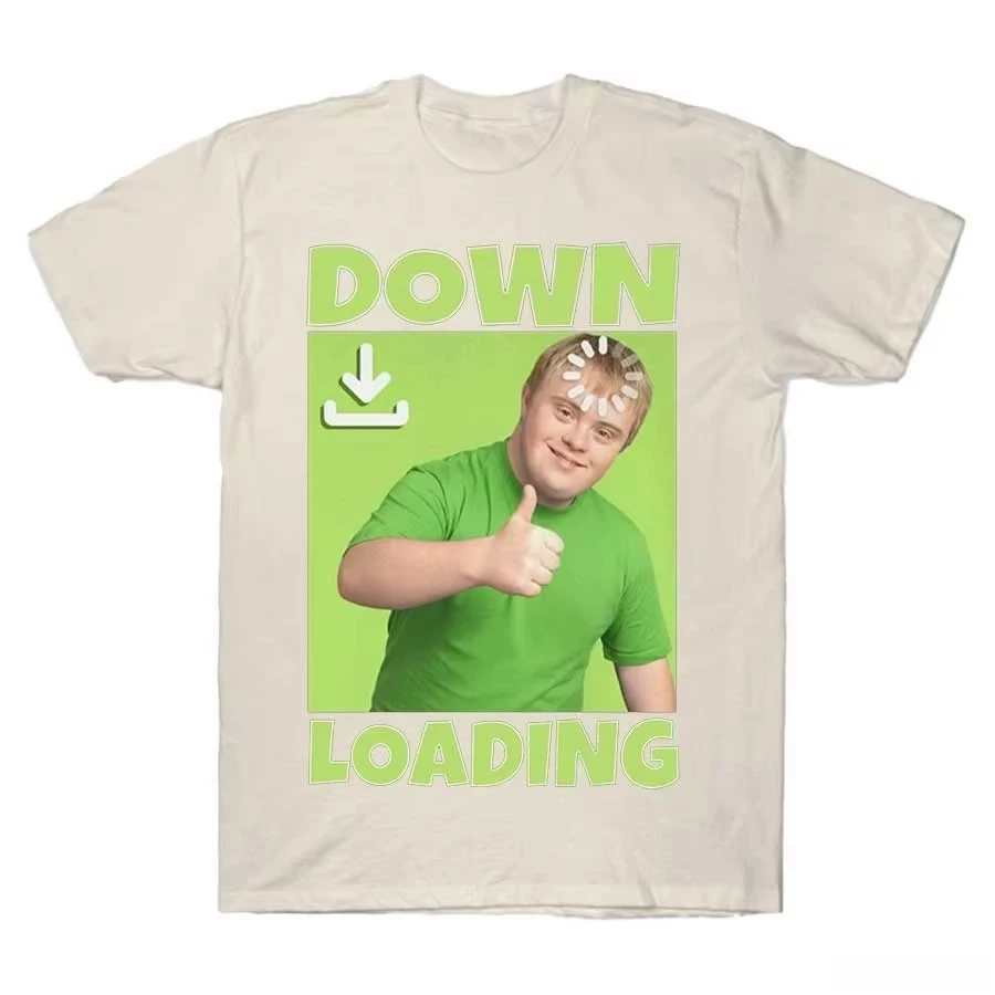 Daily Life Tops Down Loading Funny T-shirt Y2k Funny Fashion T Shirts Casual Print Streetwear Oversized Tee Unisex