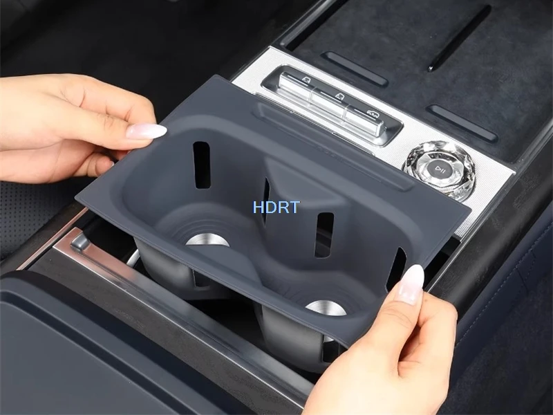 For Geely Zeekr 9X EX1H 2025 + Car Style Central Control Water Cup Holder Pad Storage Box Organizer Tray Dust Cover Accessories