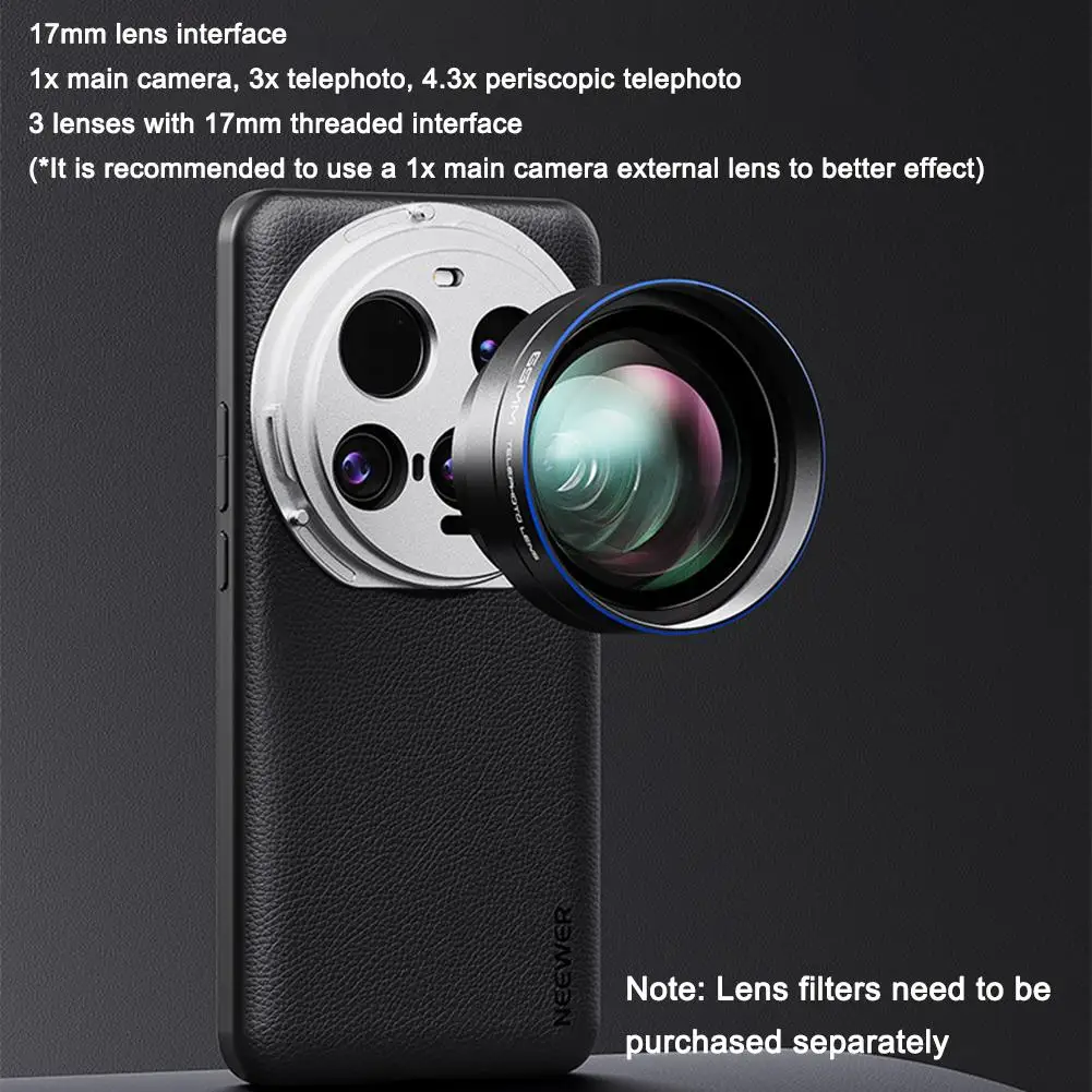 

For Xiaomi 15 Ultra Heavy Duty Case TPU PC Faux Leather with 17mm Lens Mounts 67mm Filter Adapter for Camera Protection