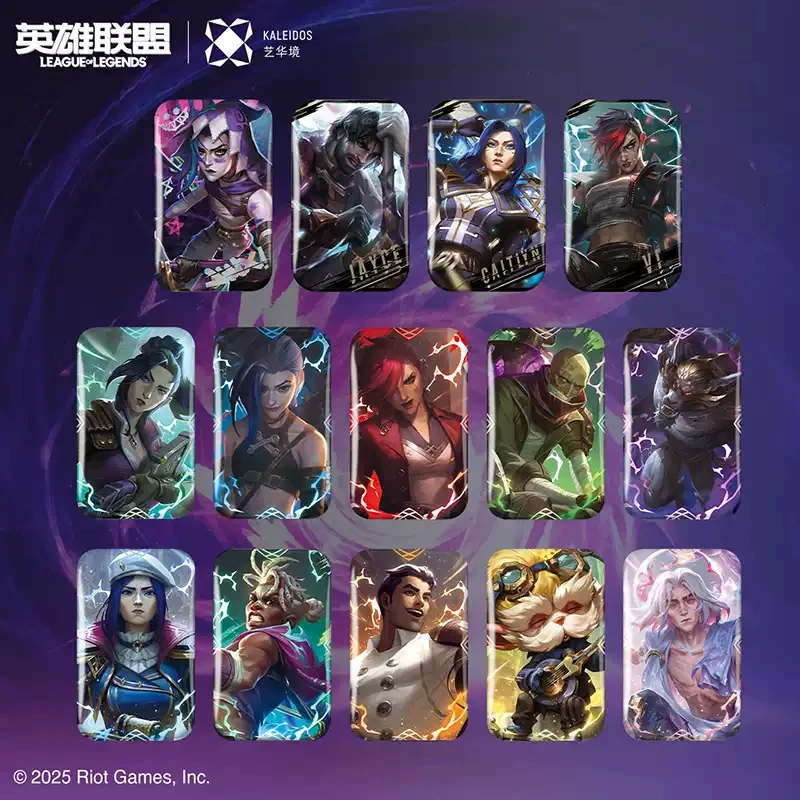 Oryginalna gra animowana Arcane: League of Legends Zabawki peryferyjne Kwadratowa metalowa broszka Odznaka Kolekcja figurek akcji Anime