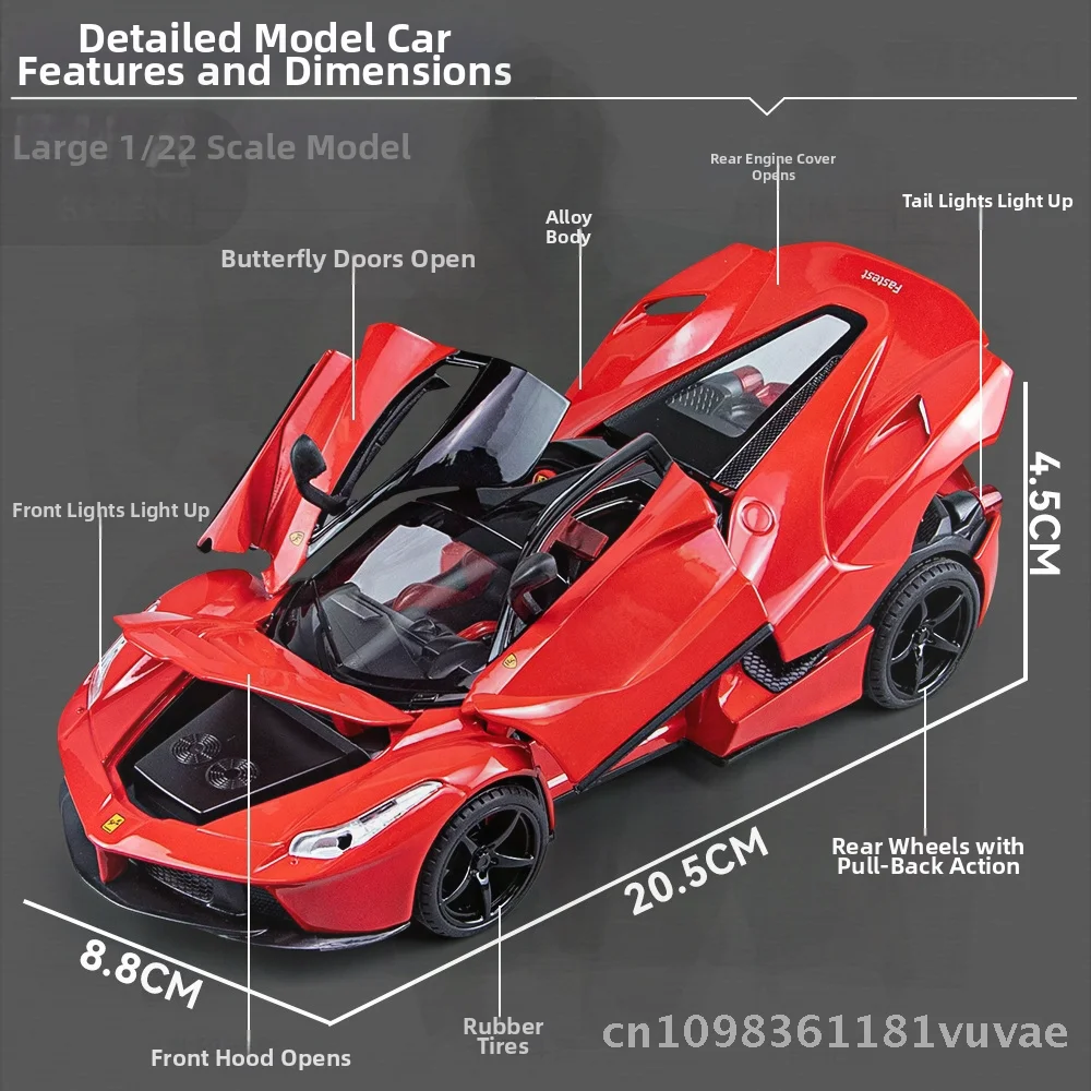 Jiaye 1:22 schaal legering sportwagenmodel met geluid licht terugtrekveer functie jongens speelgoed muziek decoratieve collectie item