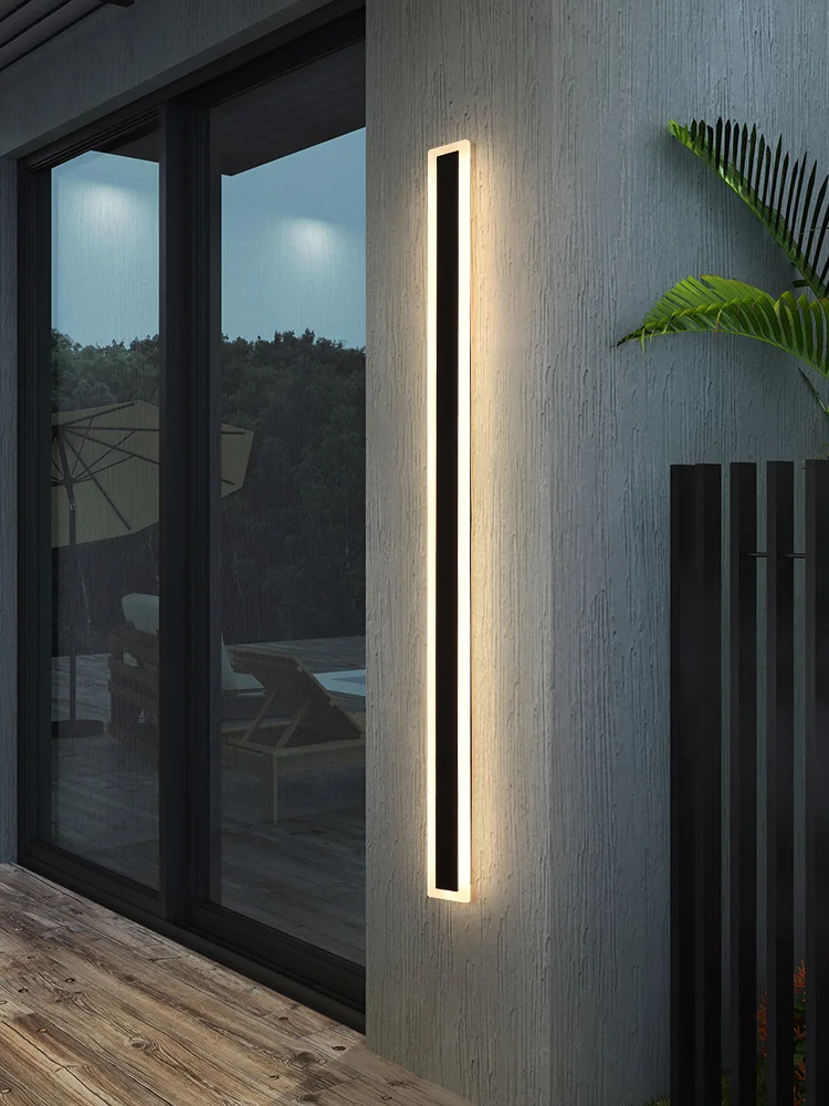 Lámpara de pared al aire libre IP65 impermeable pasillo escalera lámpara LED lámpara de pared larga lámpara de balcón al aire libre entrada villa jardín luz