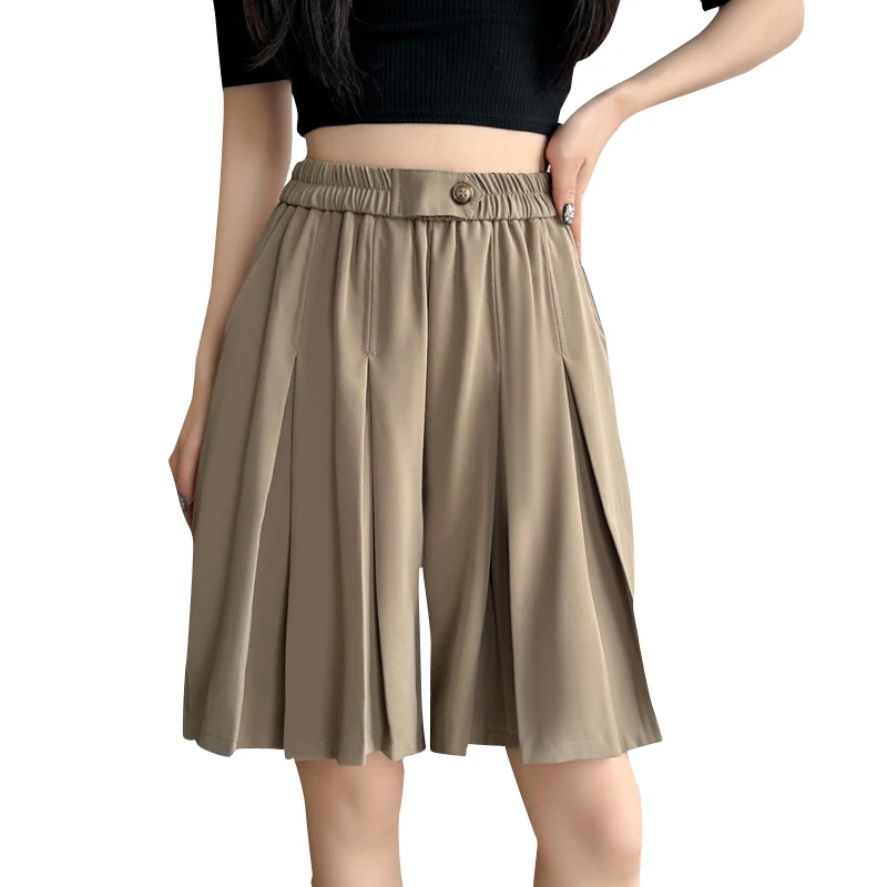 Odzież letnia dla kobiet plus size, luźne spodnie z szerokimi nogawkami, wysoki stan, włókno poliestrowe, spodnie codzienne, styl dojazdowy.