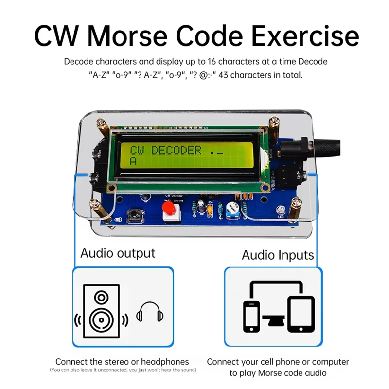 

AB42-CW Morse Code Decoder Electronic Kit DC 9V Circuit Board DIY Welding Practice Manufacturing