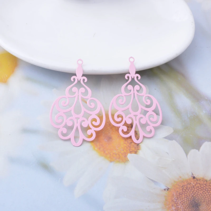 30 Stück AB8030 Messing-Blumenanhänger Bunte Charms DIY Schmuck Ohrringe Herstellung – Detail 2