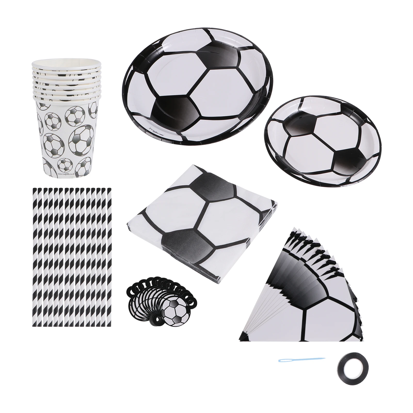 

Football Themed Party Supplies Disposable Plates Bowls Cups Napkins Cartoon Pattern Food Grade Safe Birthday Tableware Set