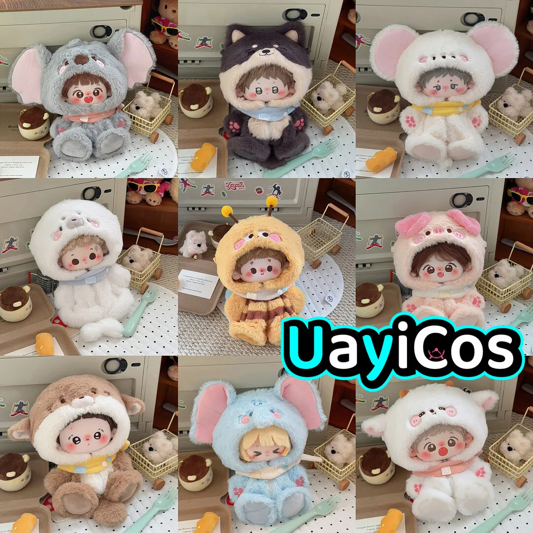 

In Stock 20cm Doll Clothes Cat Bear Rabbit Small Animal Cloak Series Suit Stuffed Plushies Doll Clothes Accessories Anime Toy Gi