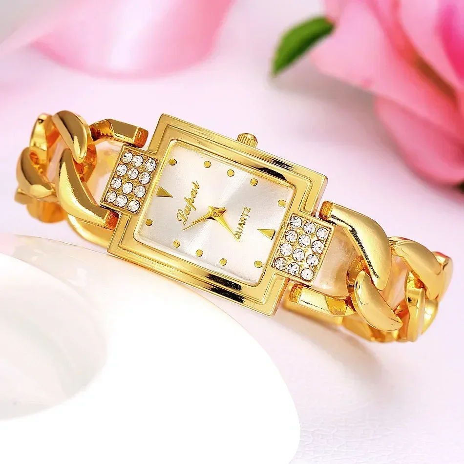 Women\'s Watches Top Brand Luxury Gold Bracelet Watch Women Watches Rhinestone Ladies Watch Clock reloj mujer