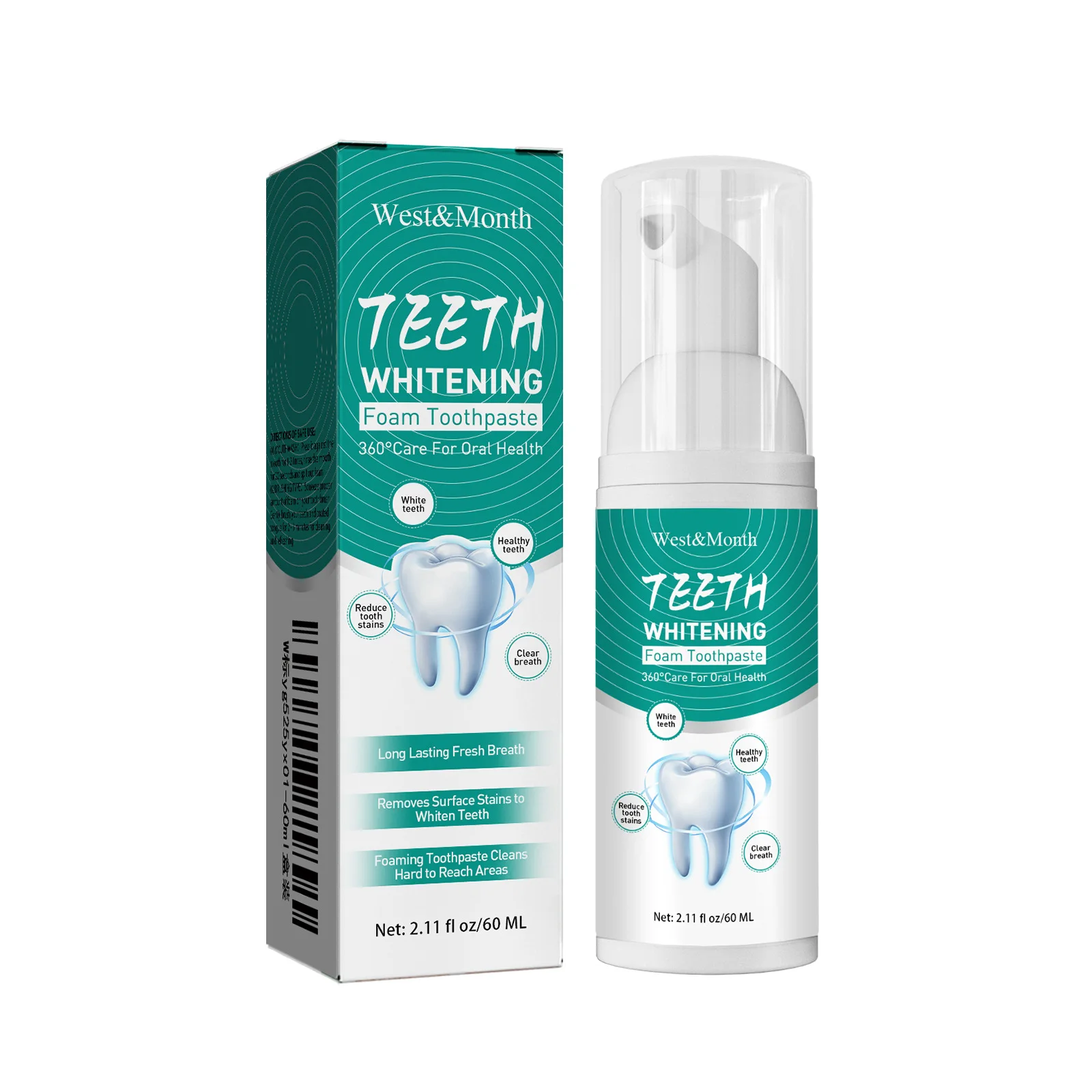 Teeth Whitening Cleanser Mousse Freshening Breath Foam Toothpaste Mouth Breath Removes Smoke Stains Tooth Decay Prevention