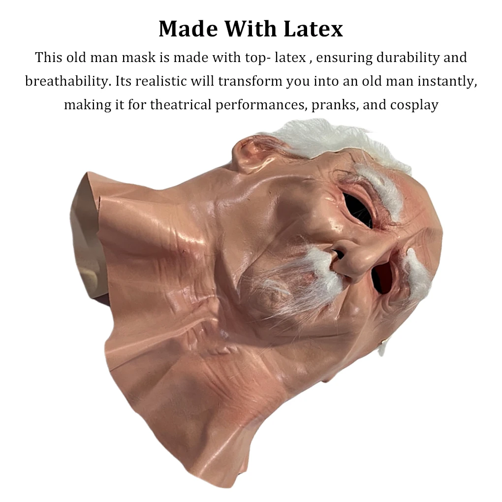 Experience Authenticity With Old Man Masks For Dress-up Fun Made With Latex Realistic Old Man Masks As Shown
