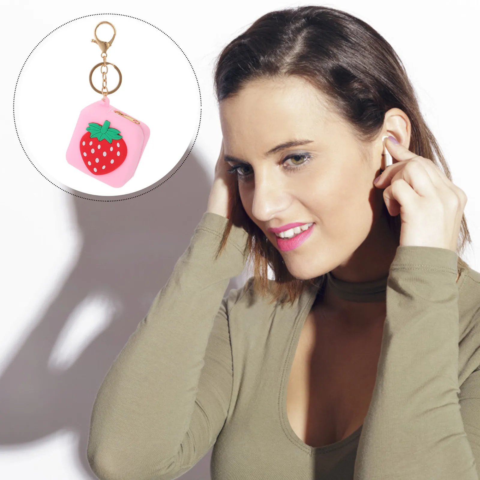 

2 шт. милых мини-кошельков для монет, силиконовый брелок для ключей с мультяшным рисунком, защитный чехол для наушников, сумка для хранения мелочей