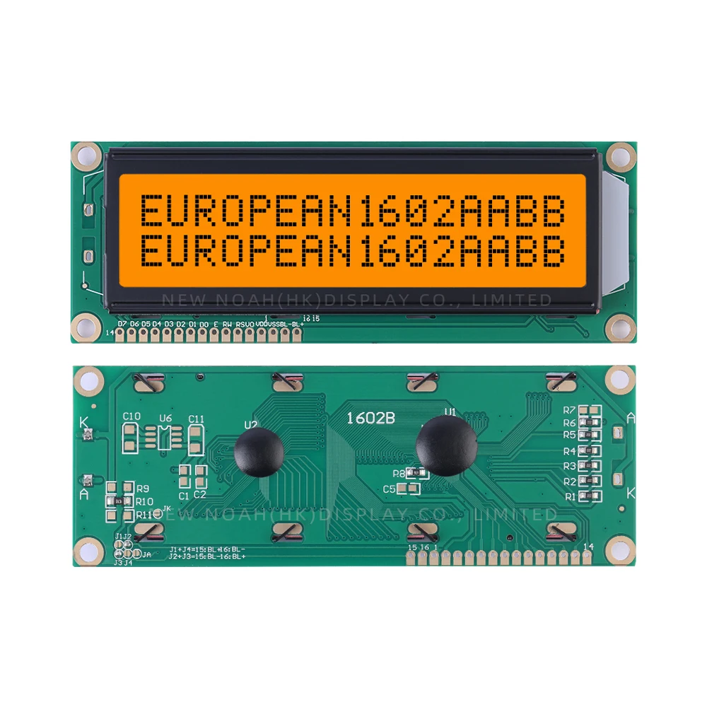 European Orange Light Black Letters LCD1602B LCD Display Screen 1602 LCD 122*44*13.5MM ST7066U Large Character LCD Display