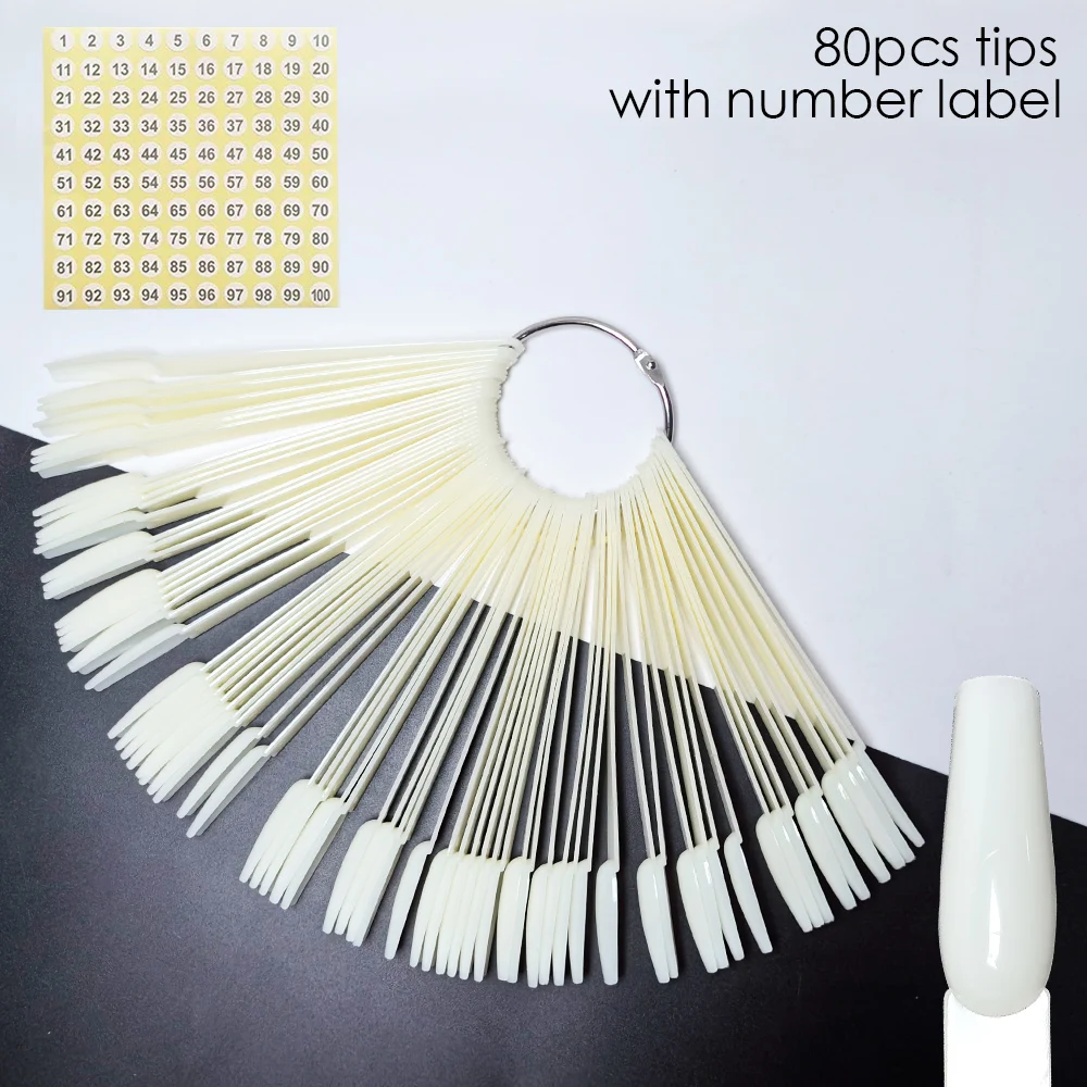 80/50/20 Stuks Nail Display Sticks Nail Swatch Valse Nagel Tips Nagel Gel Polish Praktijk Clear display Board Voor Nail Art Gereedschap