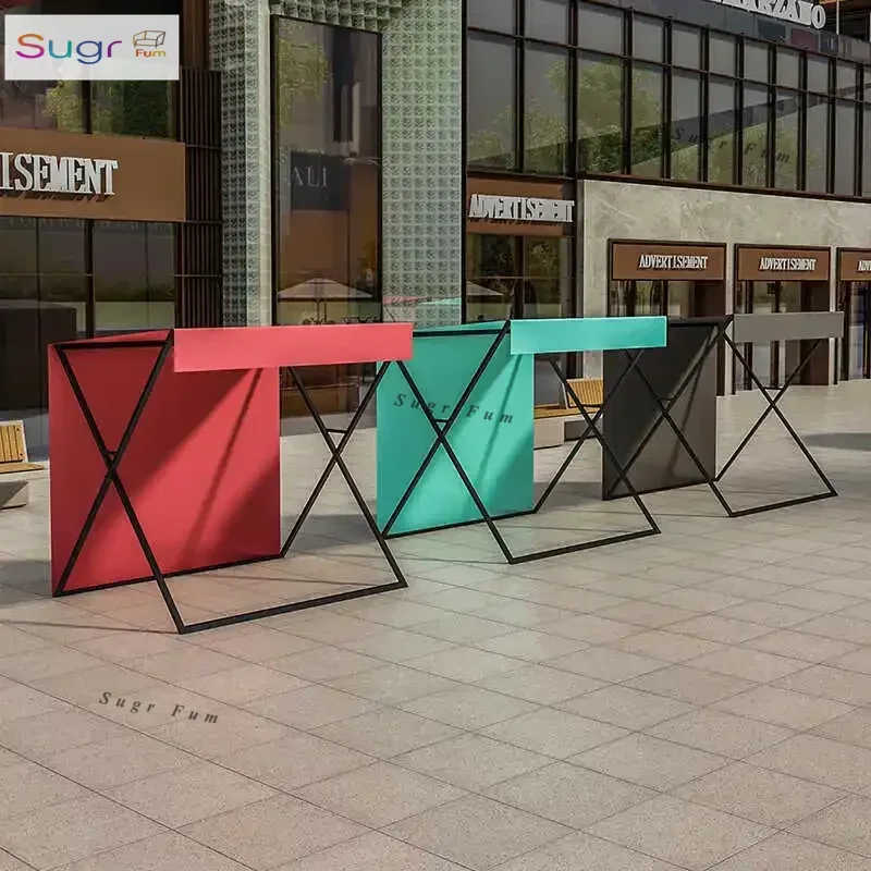 

Outdoor Internet celebrity market stall rack wrought iron stall display rack night market activity stall table movable promotion