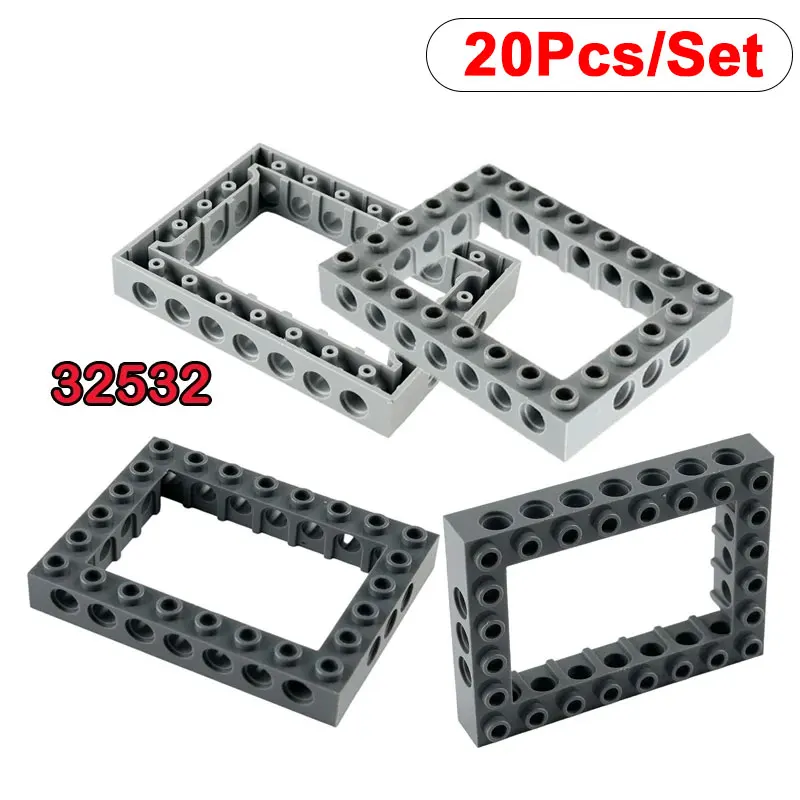 

20Pcs 6x8 Perforated Frame Building Blocks Parts Plastic Technic Construction Toys Compatible Bricks Assembly Creative Kids Toy