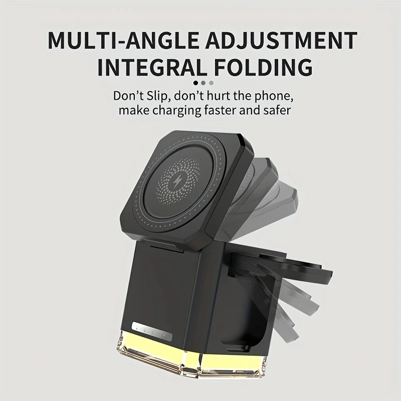 4-in-1 magnetische draadloze opladerstandaard opvouwbaar voor iPhone 16 15 14 13 Apple Watch 8 7 6 Airpods 2 3 snellaadstation