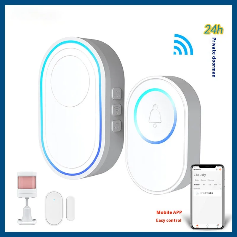 

Smart WiFi doorbell alarm Tuya can be paired with 100 wireless detectors for indoor alarm system with 58 song calls