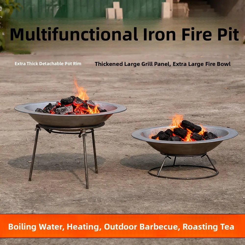 

Traditional Outdoor Iron Charcoal BBQ ill Portable Cam Yard Fire Pit Stove Home Use Wood Burning Pit Outdoor Cooking