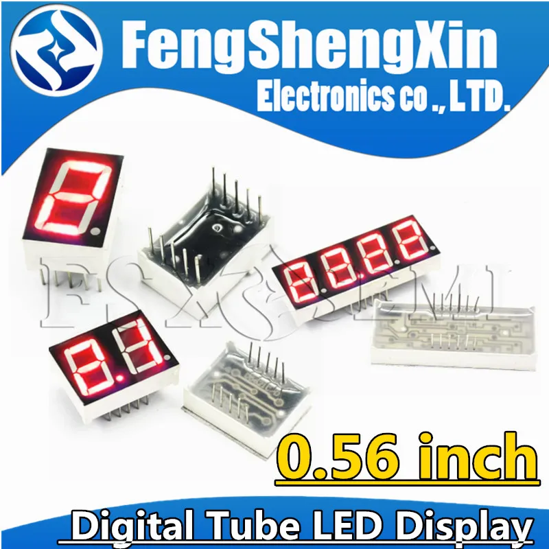 5pcs 0.56 inch LED display 7 Segment 1 Bit/2 Bit/3 Bit/4 Bit Digit Tube Red Common Cathode / Anode Digital 0.56 led 7segment