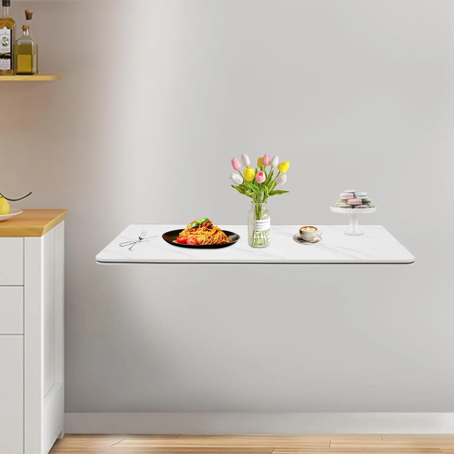 80x40cm Folding Wall Desk,Wall Mounted Folding Table for Kitchen, Room, Living Room,Load Capacity 30 kg / 66 lbs