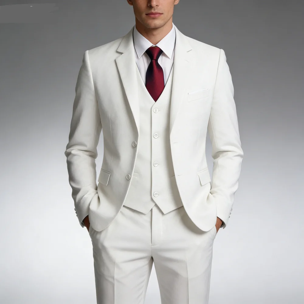 

3 Piece Men's Terno Formal Suit with Regular Jacket Vest Pants for Wedding Party Casual Occasions