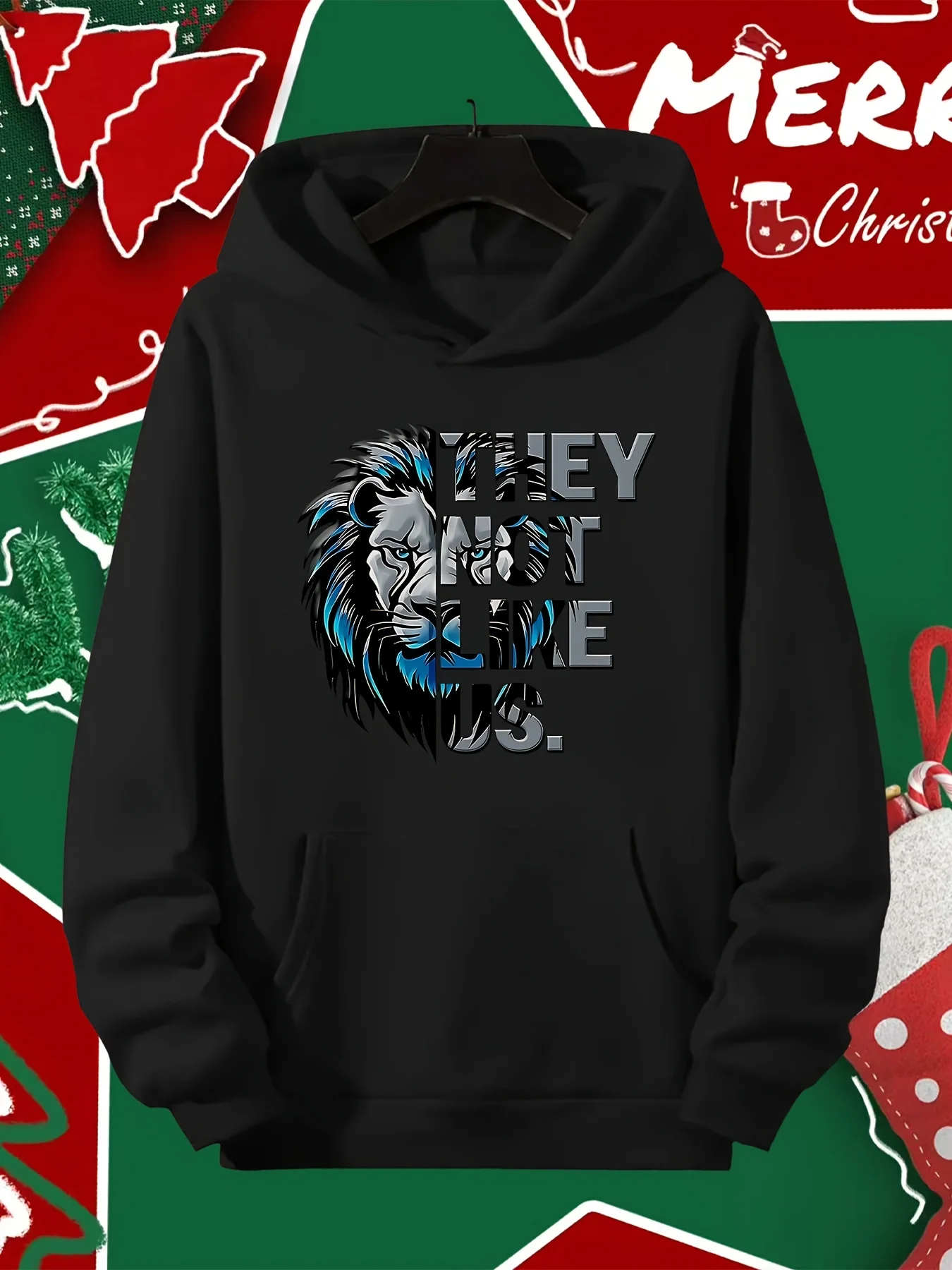 Detroit Football Supporter Hooded Sweater - They Don't Appreciate Us Pattern - Winter Comfort Casual Pullover - Machine Washable, All Seasons - Soft Material - Halloween Gift Hooded Sweater - Black Friday Special Offer for F