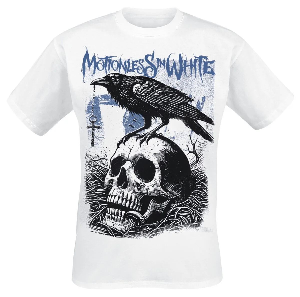 

Motionless in White Raven Skull Graphic Tee for Gothic Metal Fans Who Love Band’s Dark Art Design in Casual Wear