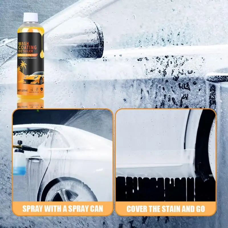 Detailing Coating Spray Wax 100ml Car Wash Coating Detailer Cleaning Car Shampoo Snow Foam Automotive Shampoo Car Wash Supplies