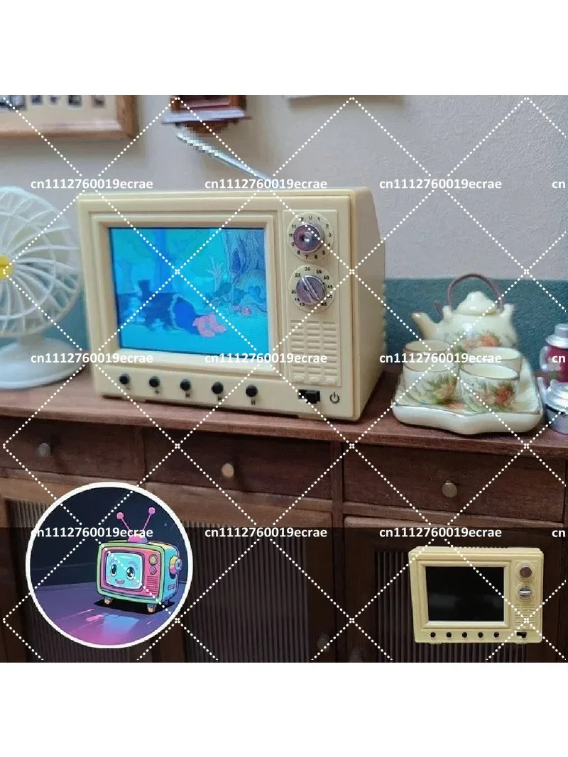 Mini Video Player Retro TV Ornament Home Decor Living Room Display Practical Craft Model