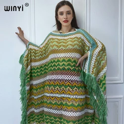 WINYI Pusta dzianinowa bluza w zimowej sukience Komfort Ciepła moda Kaftan Elegancka damska odzież zimowa dla kobiet poncho imprezowe