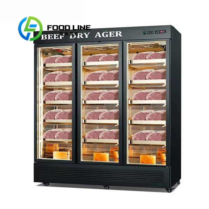 Commercial Beef Dry Aging Fridge Fog-Free Glass Display Window Keeps Clear Visual Effect For Restaurant Beef Exhibition Sales